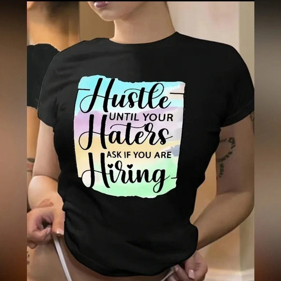 NEW Graphic T-Shirt Short Sleeve Crew Neck Shirt, Casual Every Day Tops - Picture 2 of 7